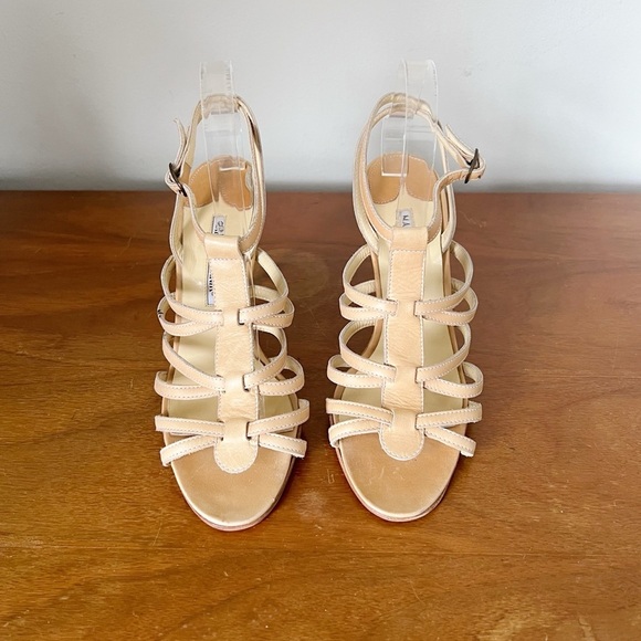 Manolo Blahnik • strappy gladiator heeled sandals stiletto leather open toe - Picture 2 of 8